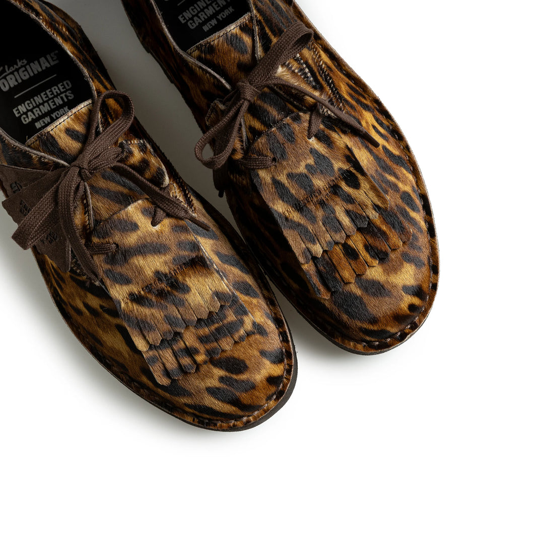 Clarks x Engineered Garments Desert Khan | Leopard Print Pony
